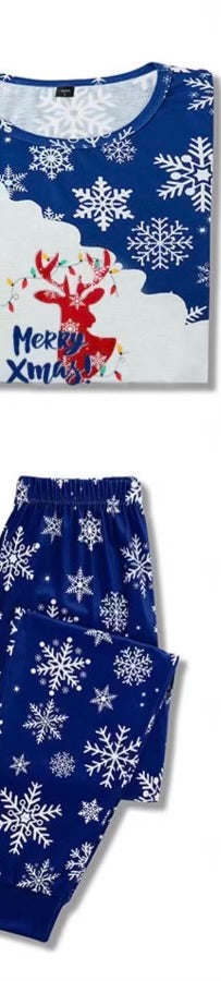Blue Snow Flakes Pajama Set