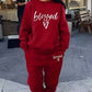 Red Blessed Sweater Set