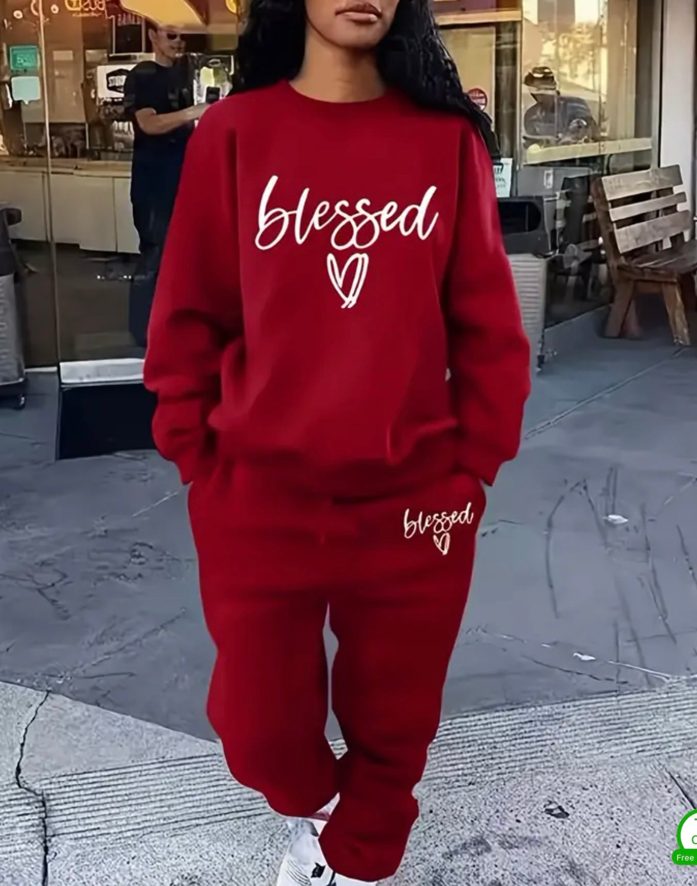 Red Blessed Sweater Set