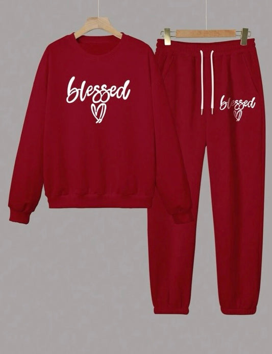 Red Blessed Sweater Set