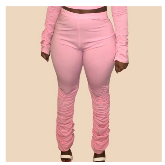 Pink Ruched Pants