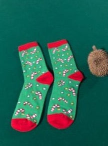 Candy Kane Christmas Theme Socks