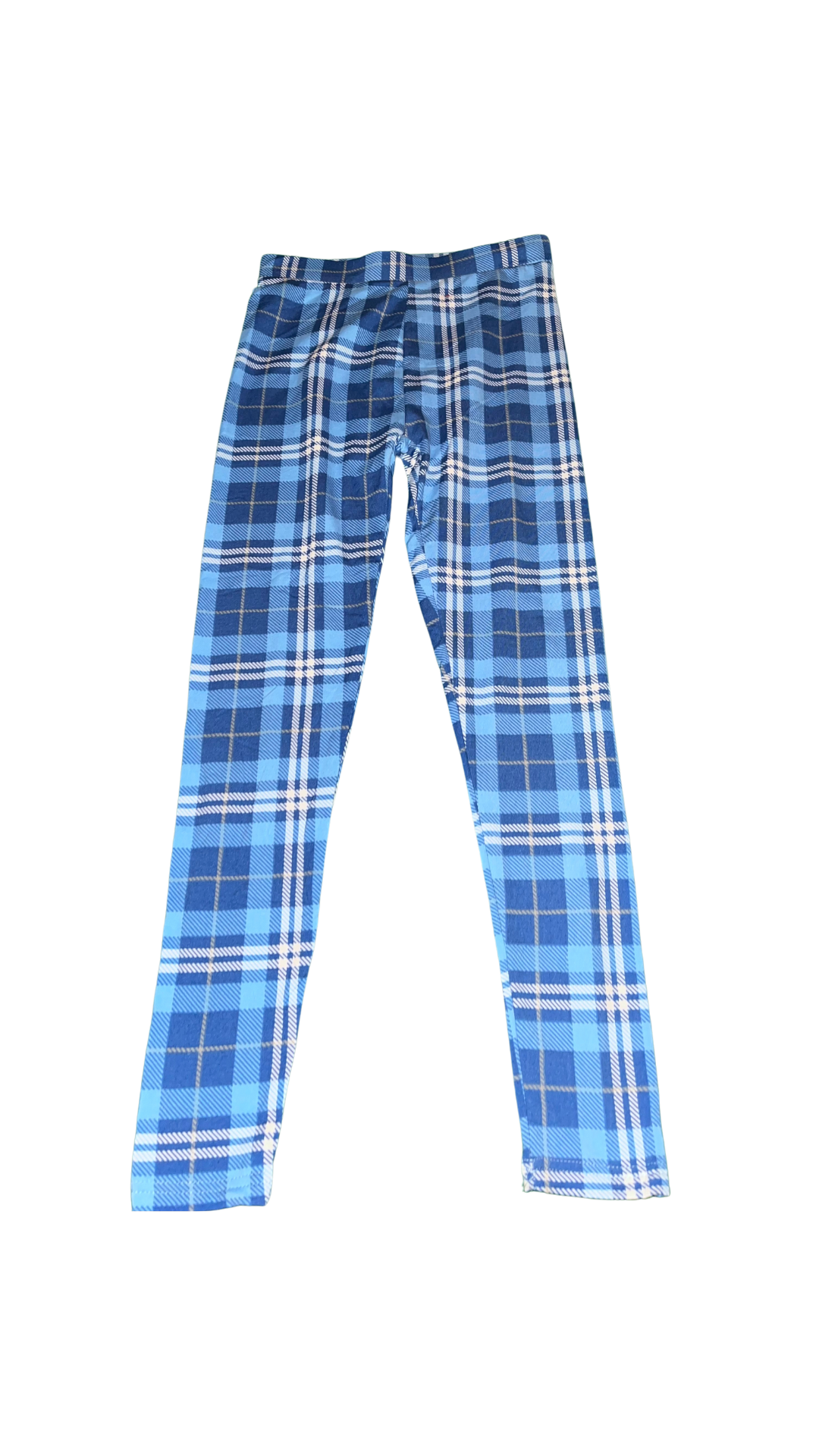 Light Blue Plaid Leggings