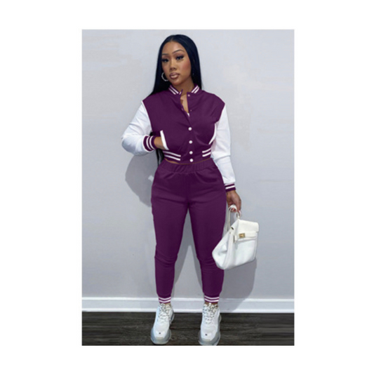 Two Piece Woman Outfit in Purple