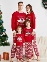 Red Christmas Pajamas Family set