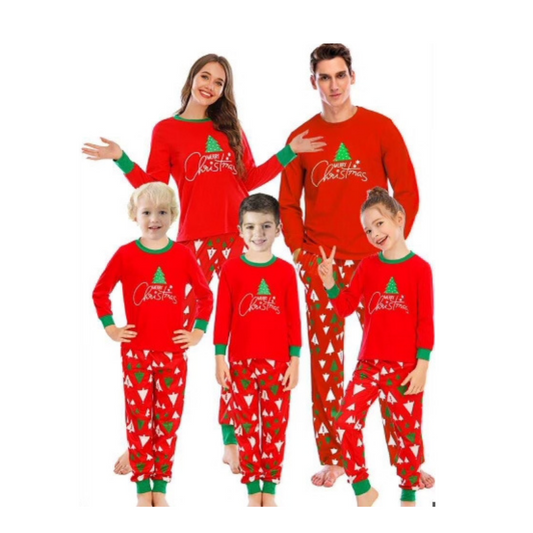 Red Merry Christmas Family Set Pajamas